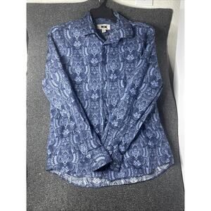 Joseph Abboud Shirt Men's Large Paisley Long Sleeve 100% Cotten